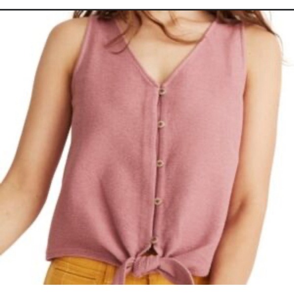 Mauve Knit Tie-Front Tank Top - Picture 4 of 4
